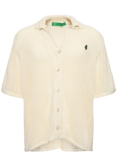 Beige crochet-knit shirt Garment Workshop - men